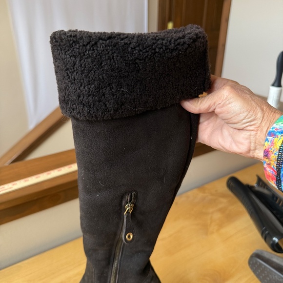 THE ORIGINAL CAR SHOE SUEDE BOOTS TALL PLATFORM WEDGE LUXURY DESIGNER 36 US 6 - Picture 11 of 12